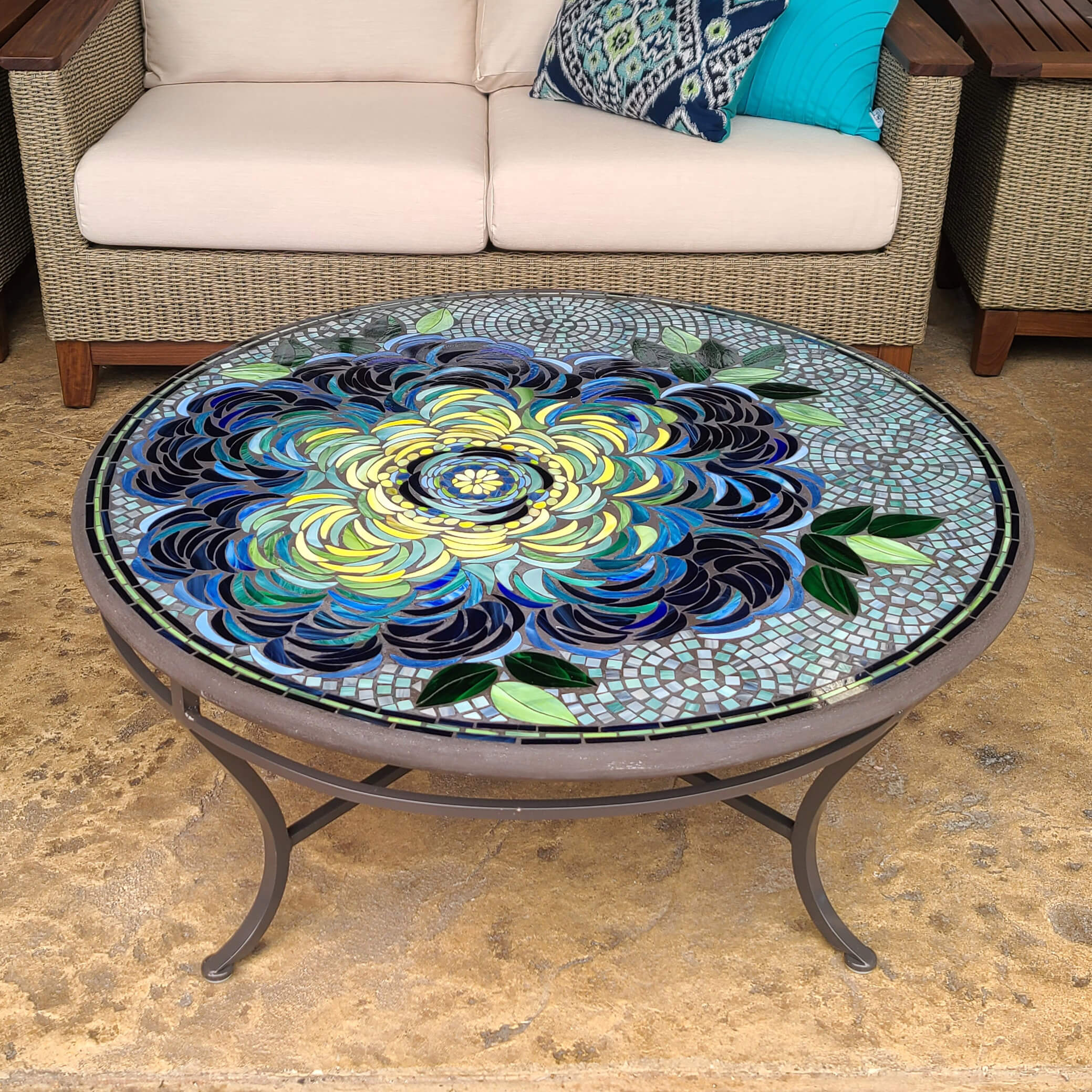 Mosaic dining table outdoor deals