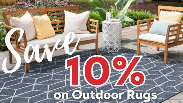 Save 10% on outdoor rugs