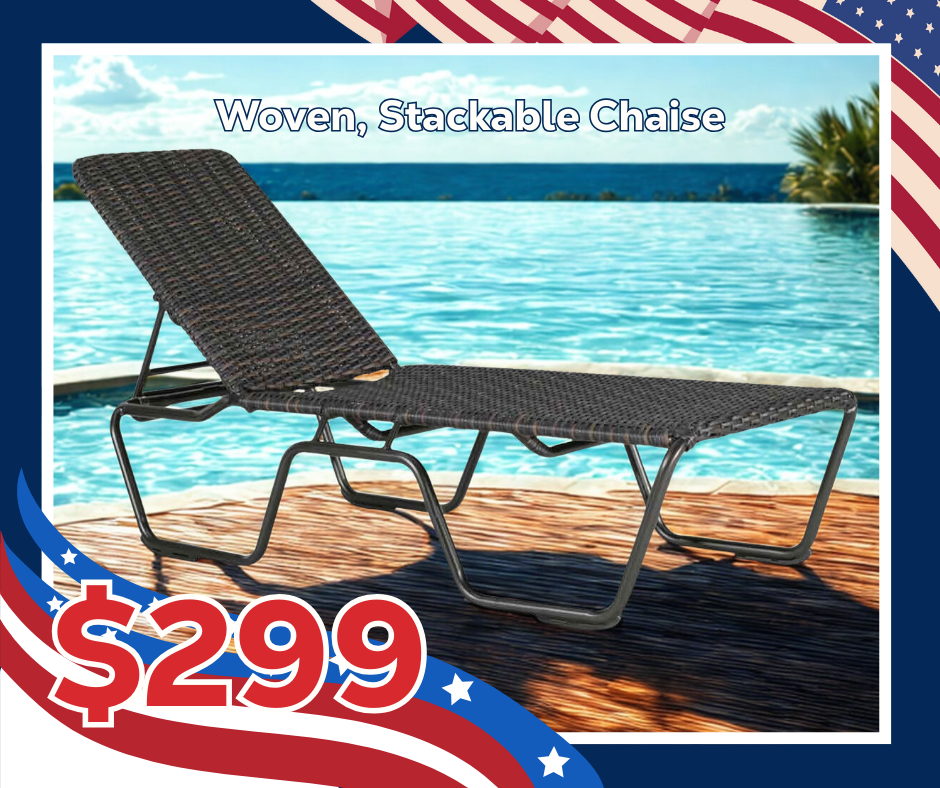 Patio Ren woven patio chaise on sale