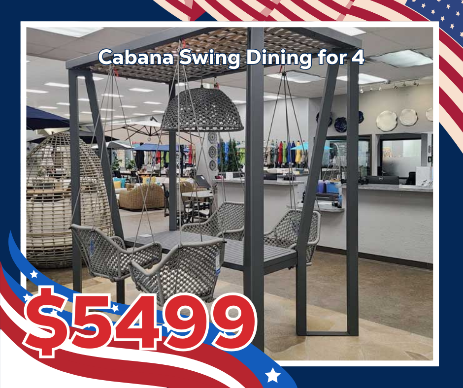 cabana swing dining for 4 now on sale
