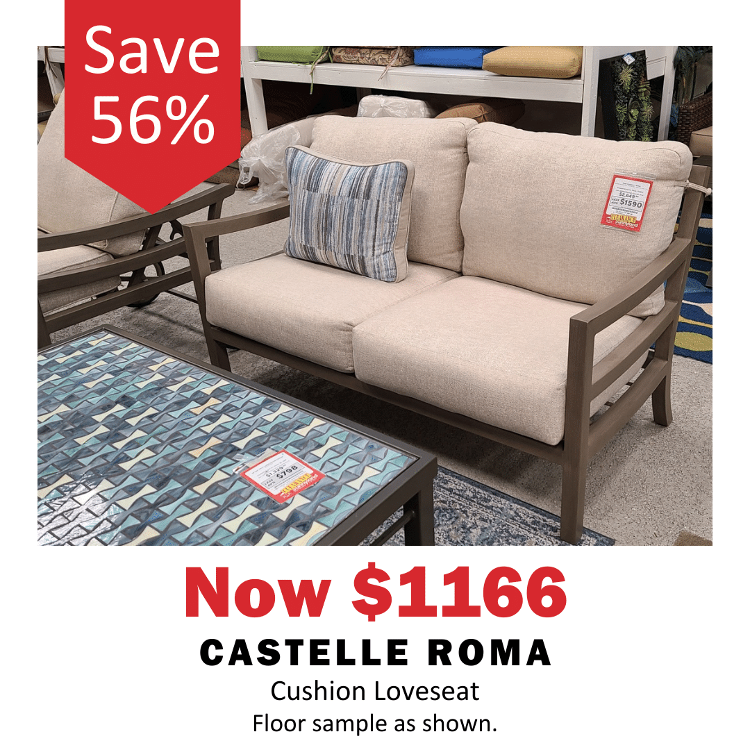 This Castelle loveseat is now on sale