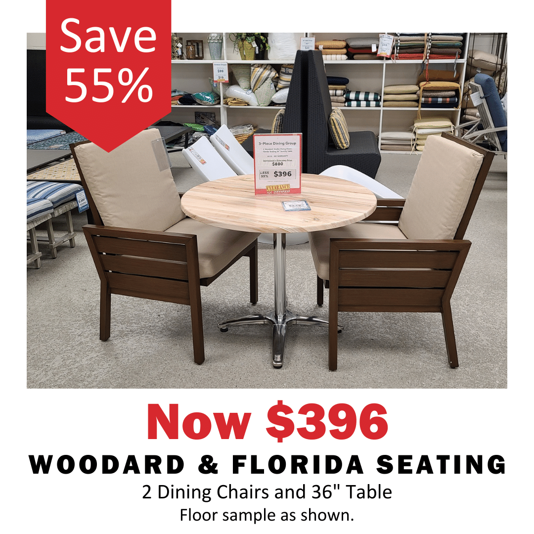 This Woodard table and chairs on sale