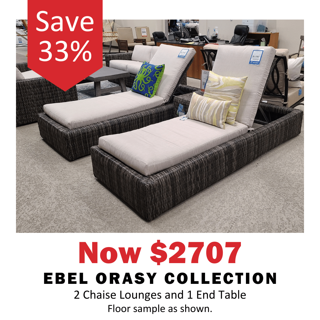 These Ebel Orsay chaise lounges on sale