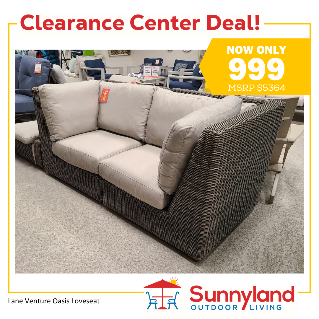 outdoor woven cushion loveseat now on sale