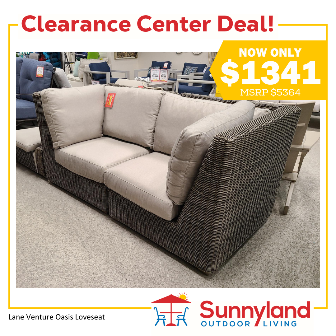 outdoor woven cushion loveseat now on sale