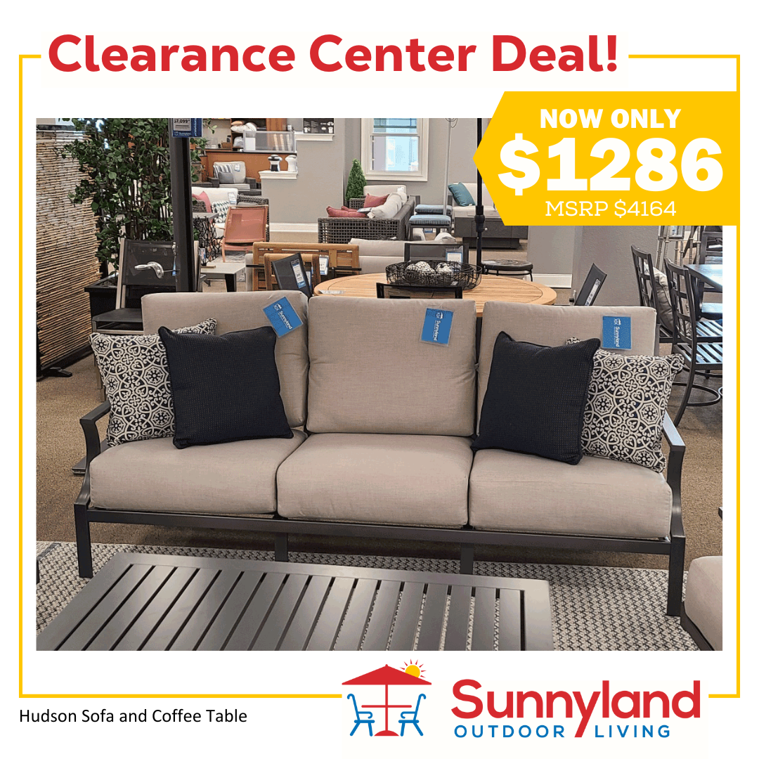 Outdoor sofa and coffee table on sale