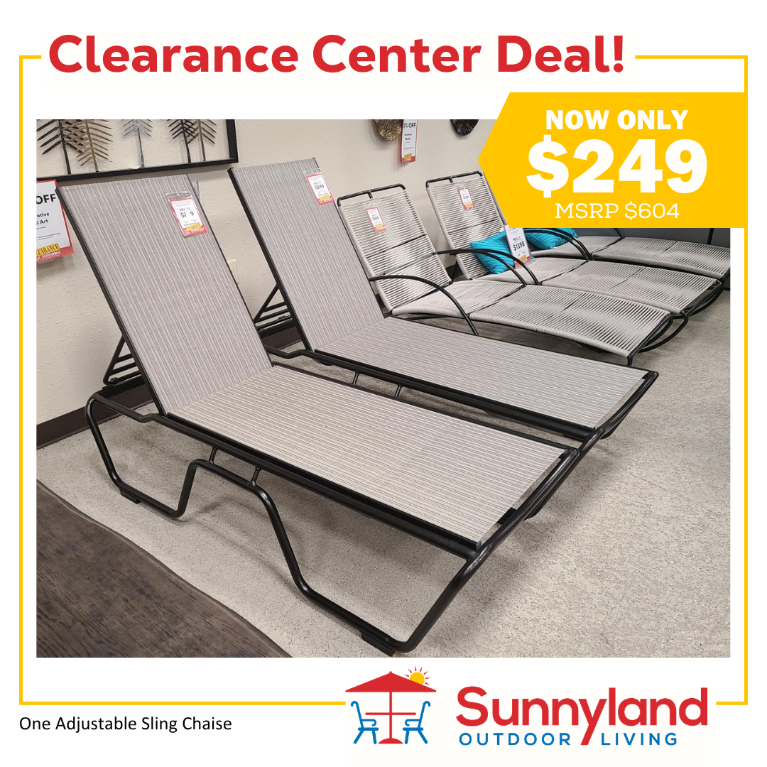 This sling chaise is now on sale