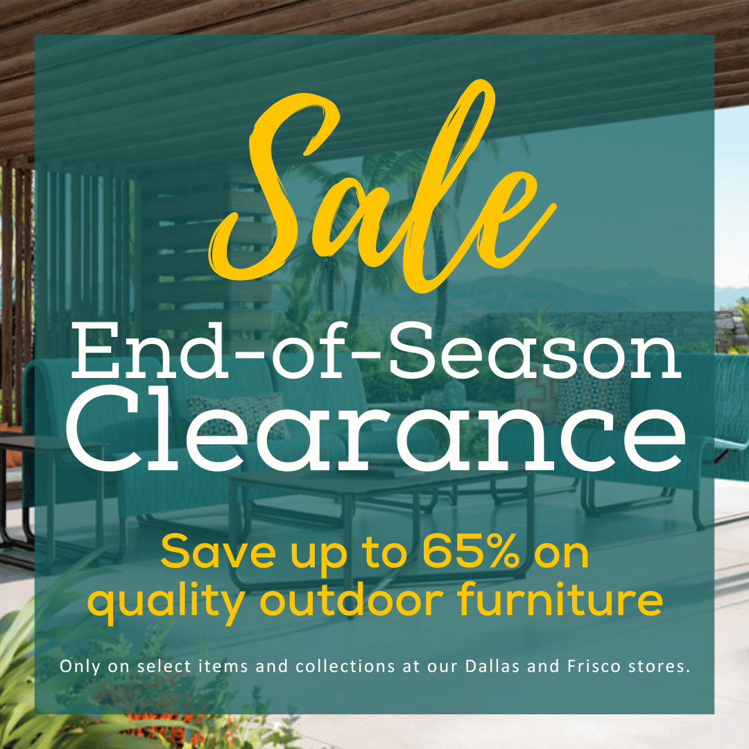 Outdoor Furniture End of Season Clearance Sale, Sunnyland Outdoor Living, Dallas