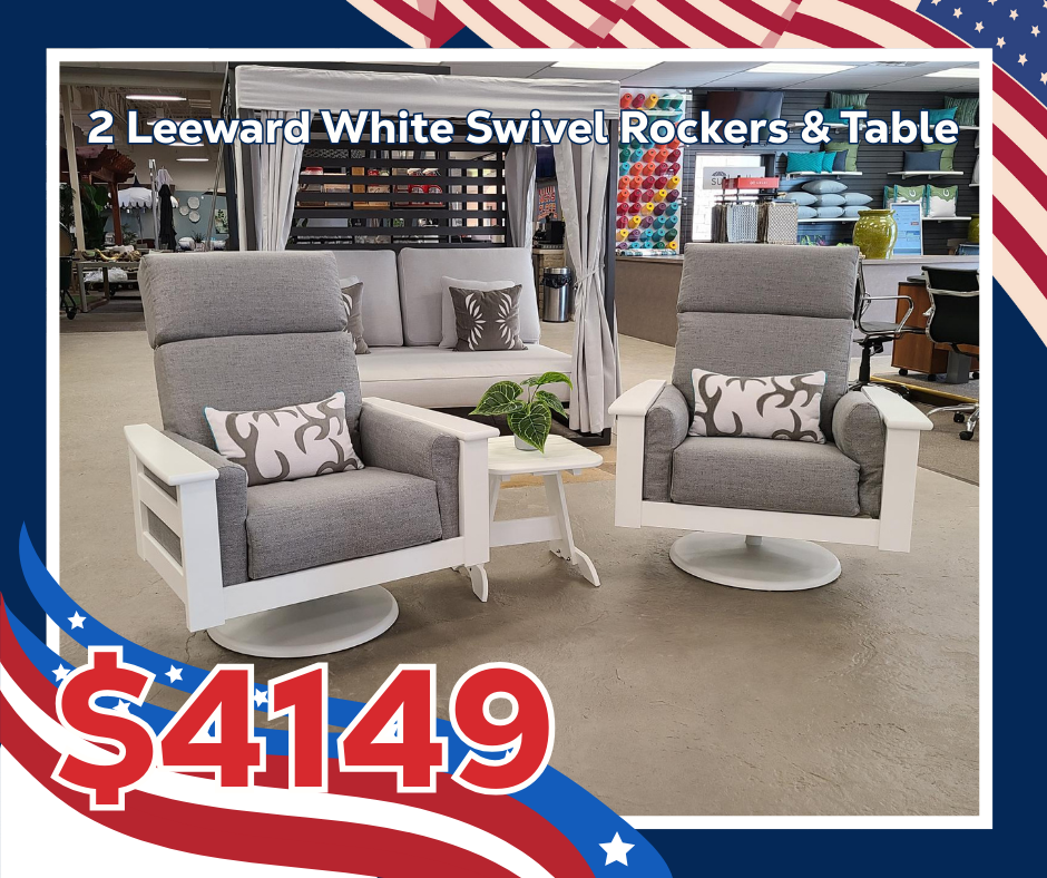 Leeward white swivel rocker now on sale