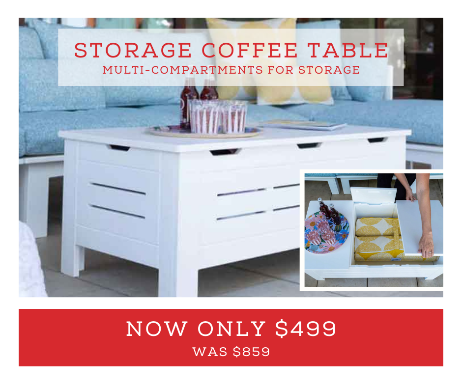 Ledge Lounger Storage Table now on sale