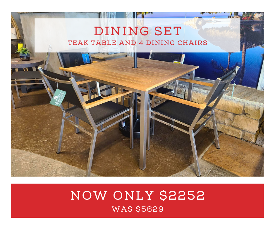 teak outdoor dining table on sale