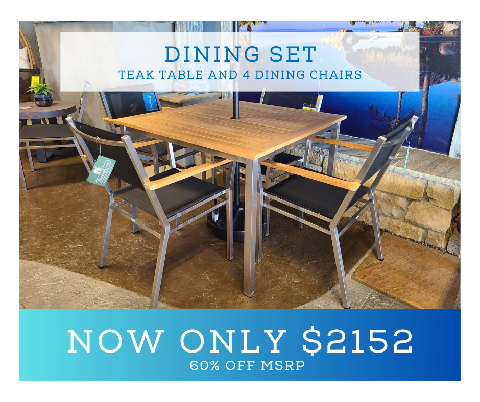 teak outdoor dining table on sale