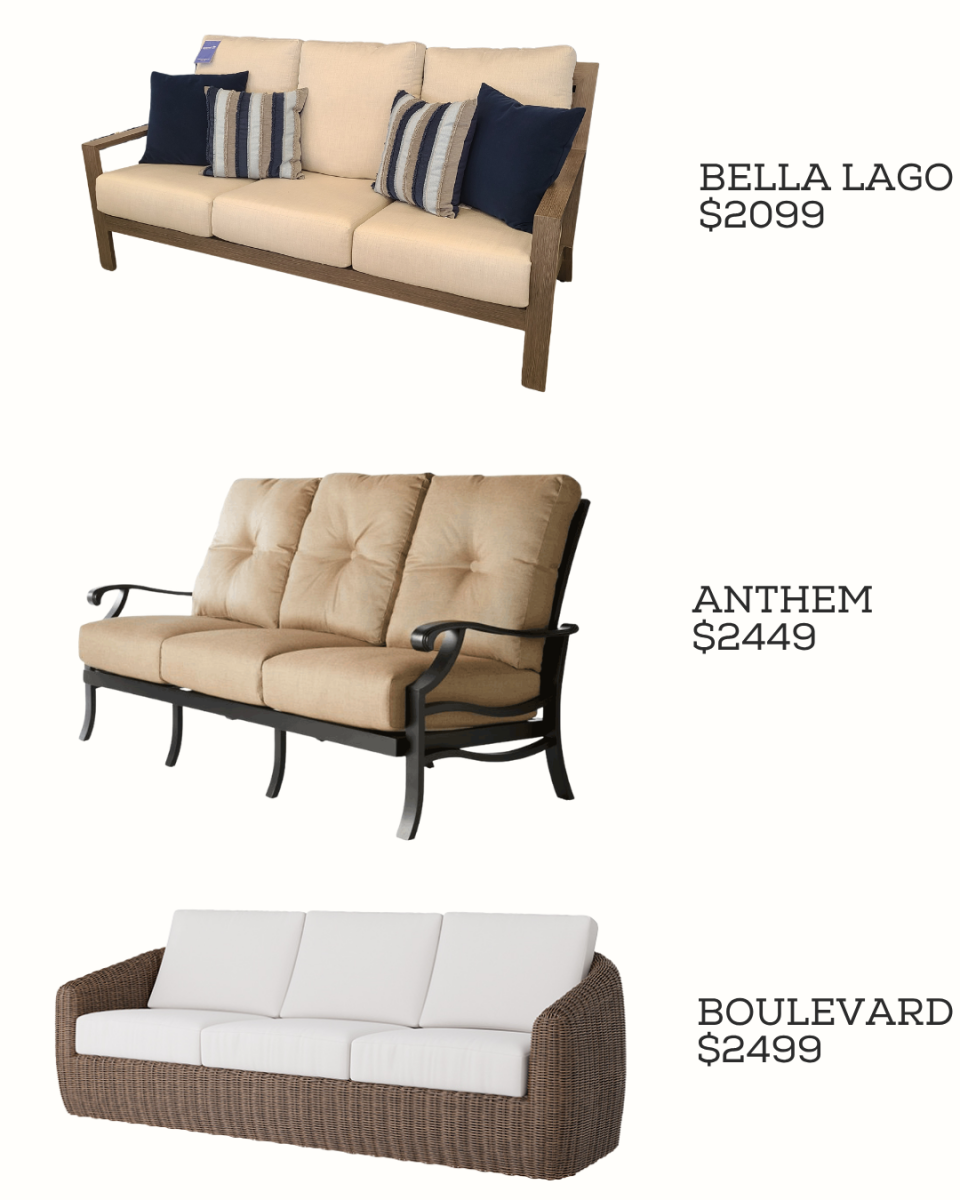 Patio sofas in a range of prices