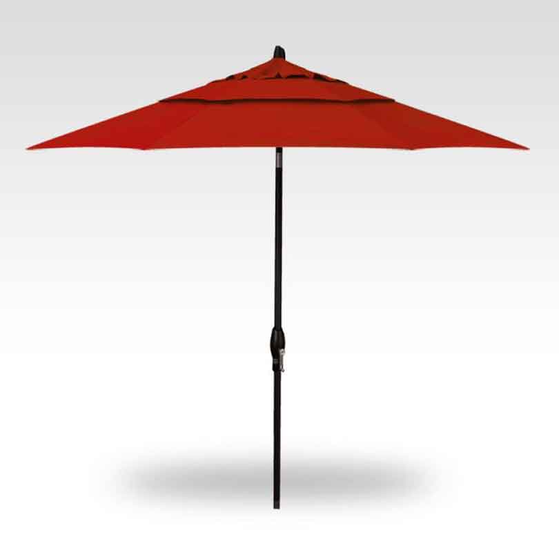 9' Auto Tilt Market Umbrella - Jockey Red