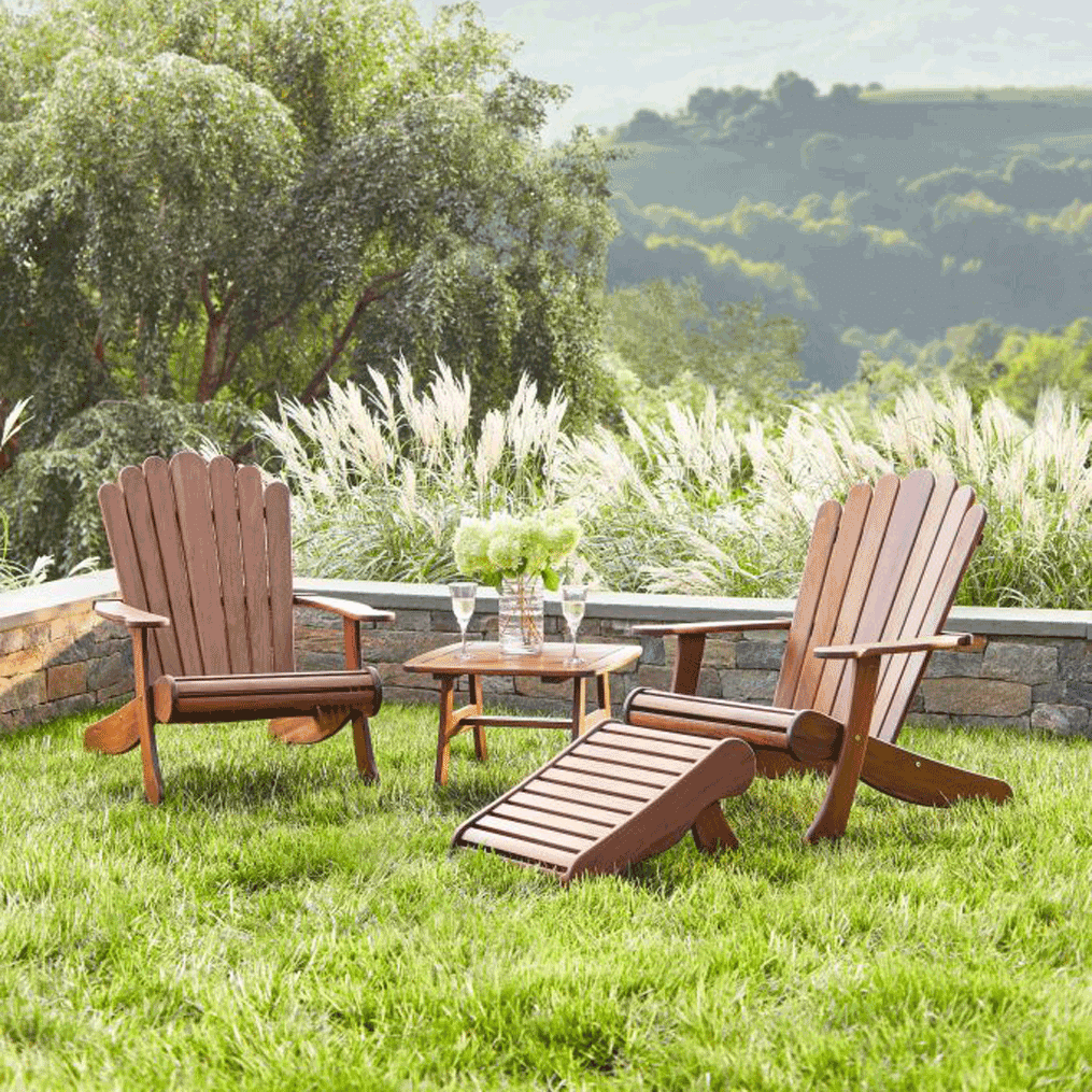 Jensen Leisure IPE Adirondack Footrest Outdoor Furniture Sunnyland Outdoor Patio Furniture