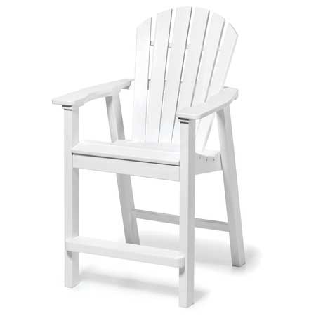 Adirondack Shell Back Balcony Chair - White