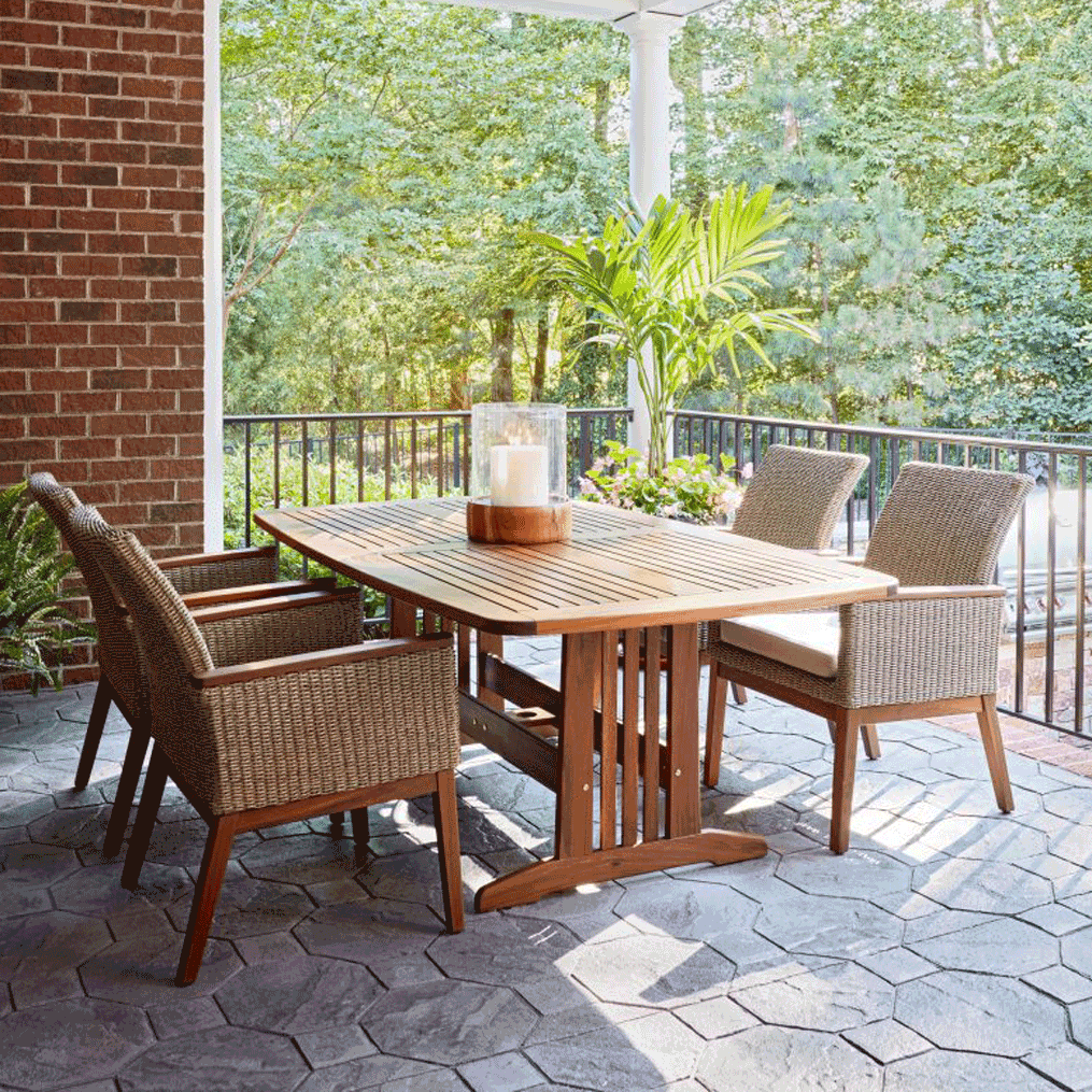 Jensen Leisure Belmont IPE 74x41" Rectangular Dining Table Outdoor