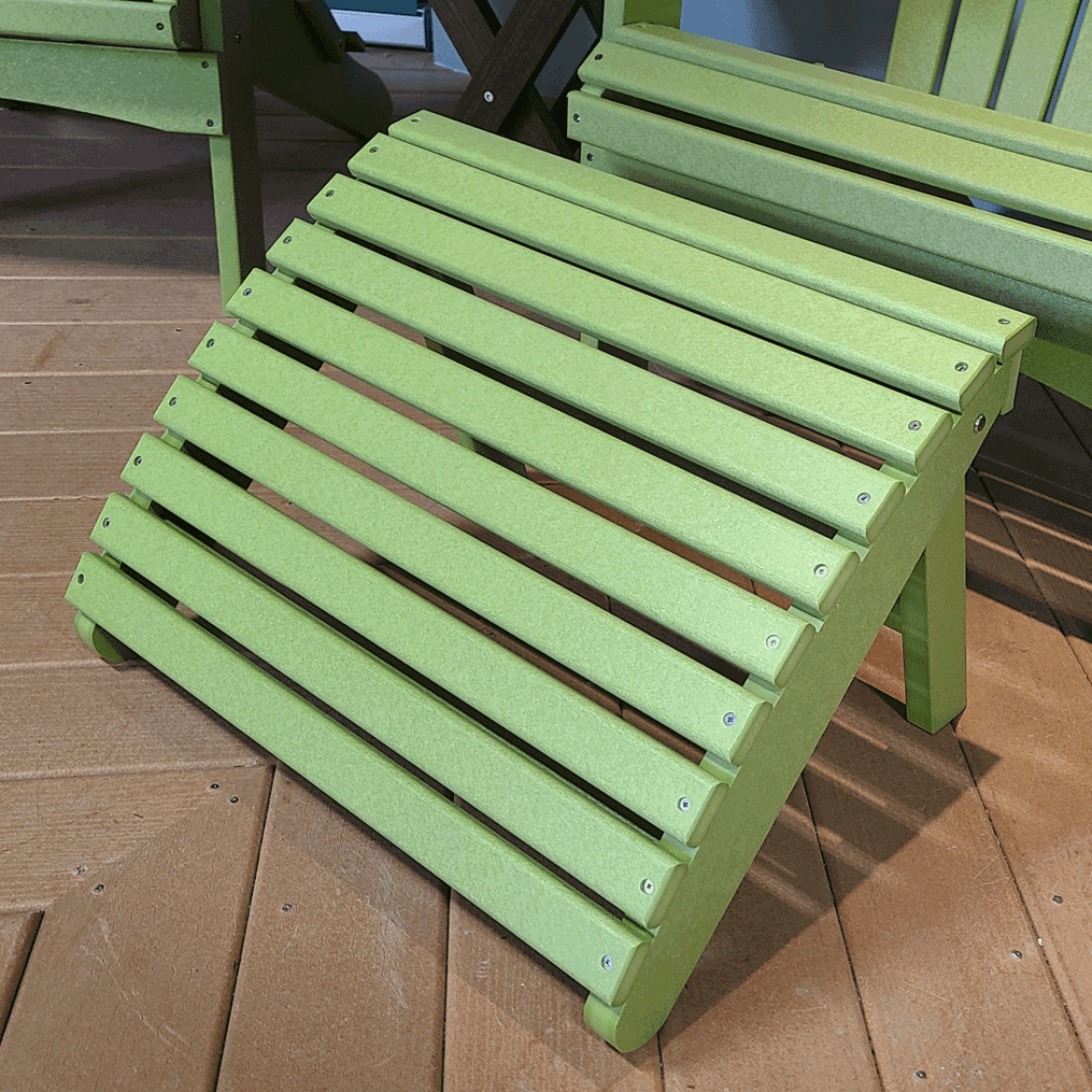 Folding Adirondack Footstool - Kiwi Green