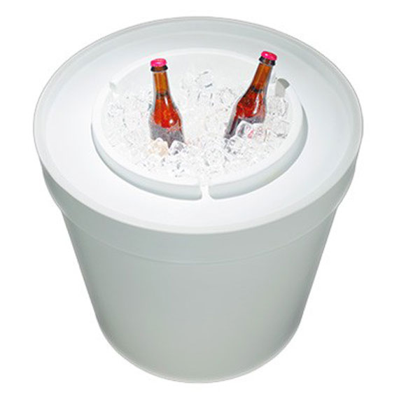 Ledge Lounger Ice Bin Side Table - White
