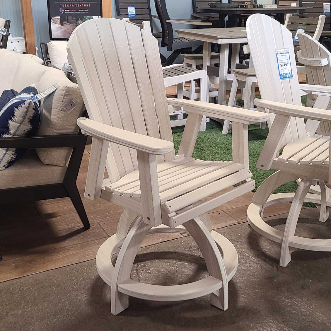 Berlin Gardens Seashell Swivel Counter Chair ComfoBack Outdoor