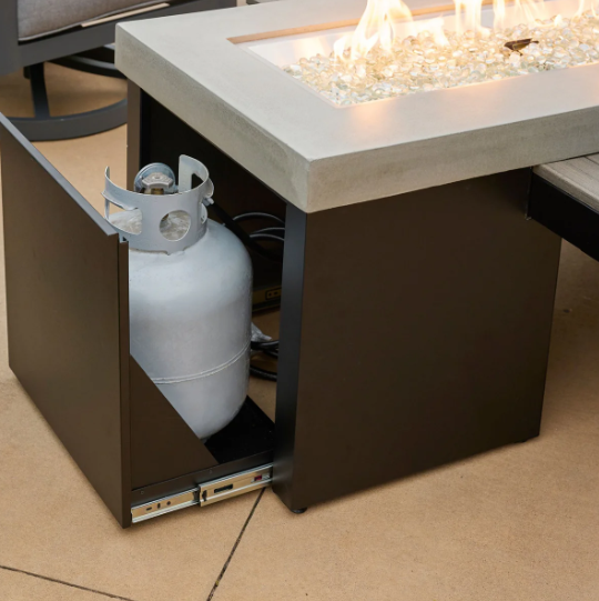 Outdoor Great Room Company Uptown Coastal Grey Linear Fire Pit Table ...
