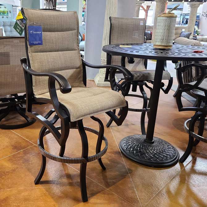 Volare Padded Sling Swivel Barstool