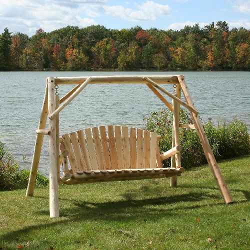 5' Cedar Log Swing & Stand Set