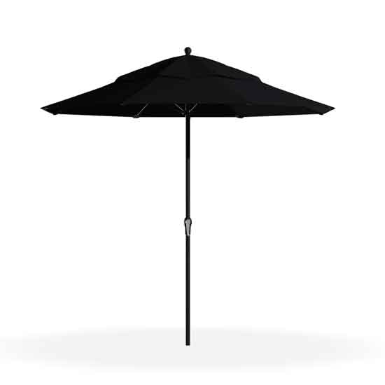 9' Crank, No Tilt Market Umbrella - Black