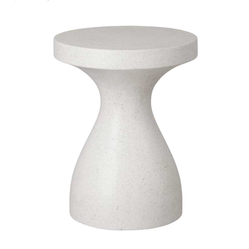 Caemen Teardrop Terrazzo White Garden Stool
