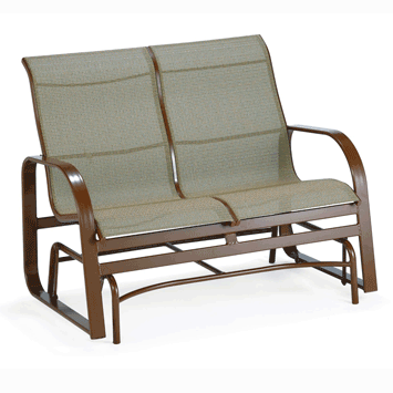 Seagrove II Sling Loveseat Glider - Stack Stone