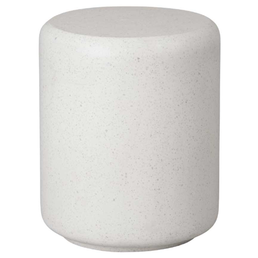 Caemen Cylinder Terrazzo White Garden Stool
