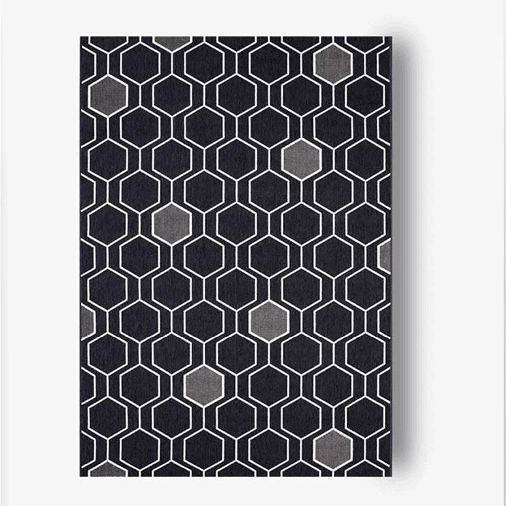 Geo Black 5x8 Rug