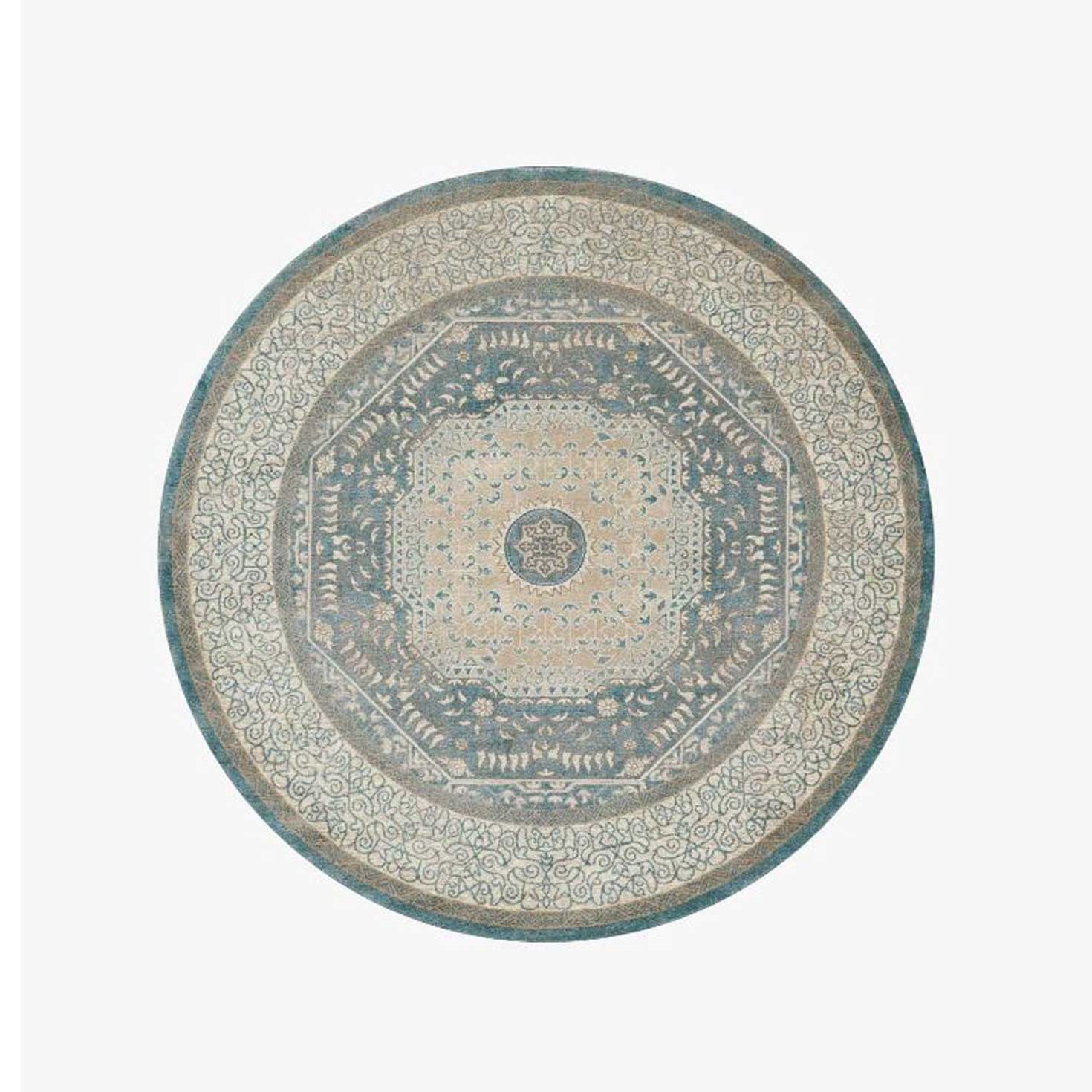 Century Blue/Sand 9x9 Round Rug