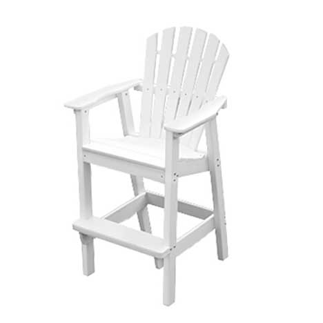 Adirondack Shell Back Bar Chair - White