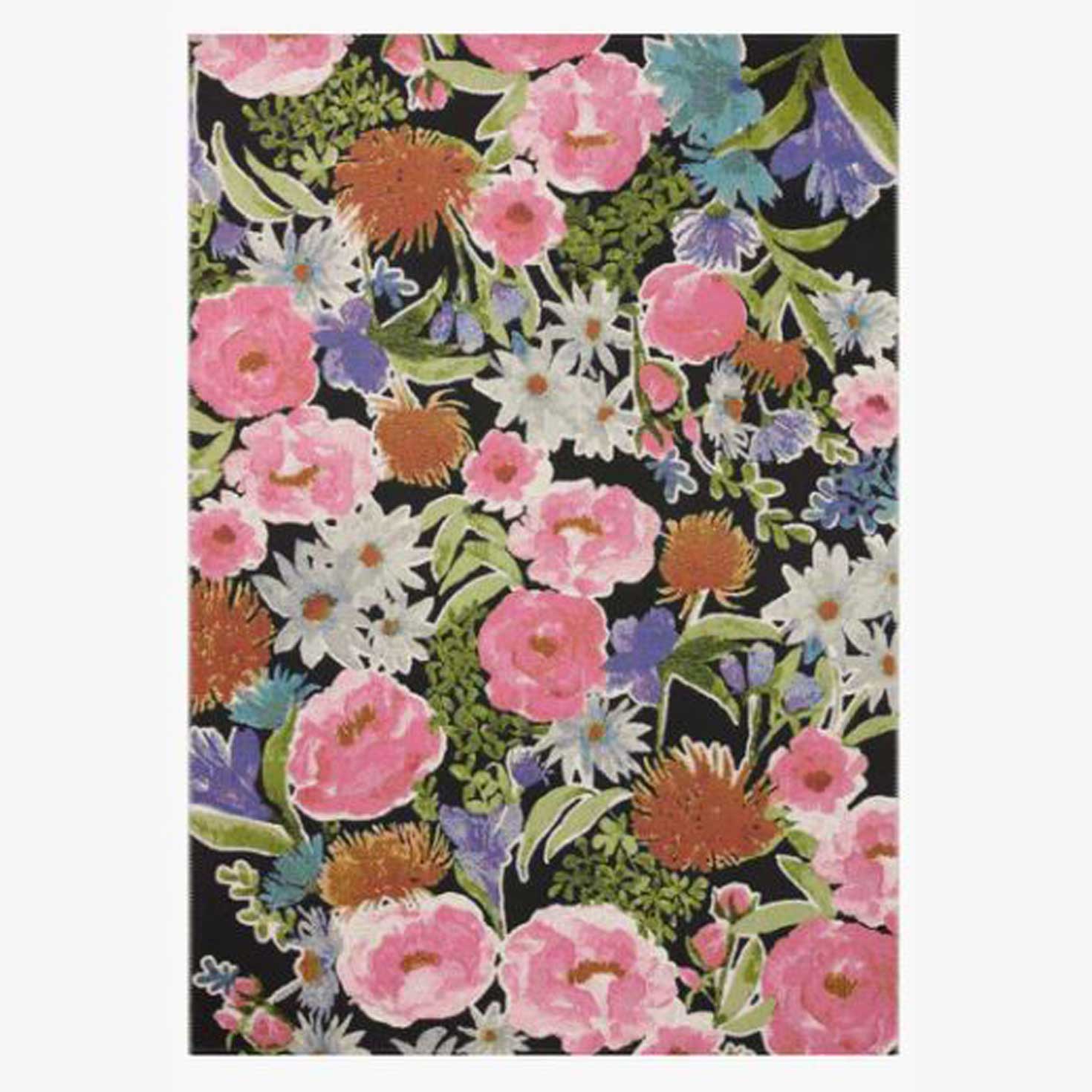 Botanical Black/Multi 8x11 Rug