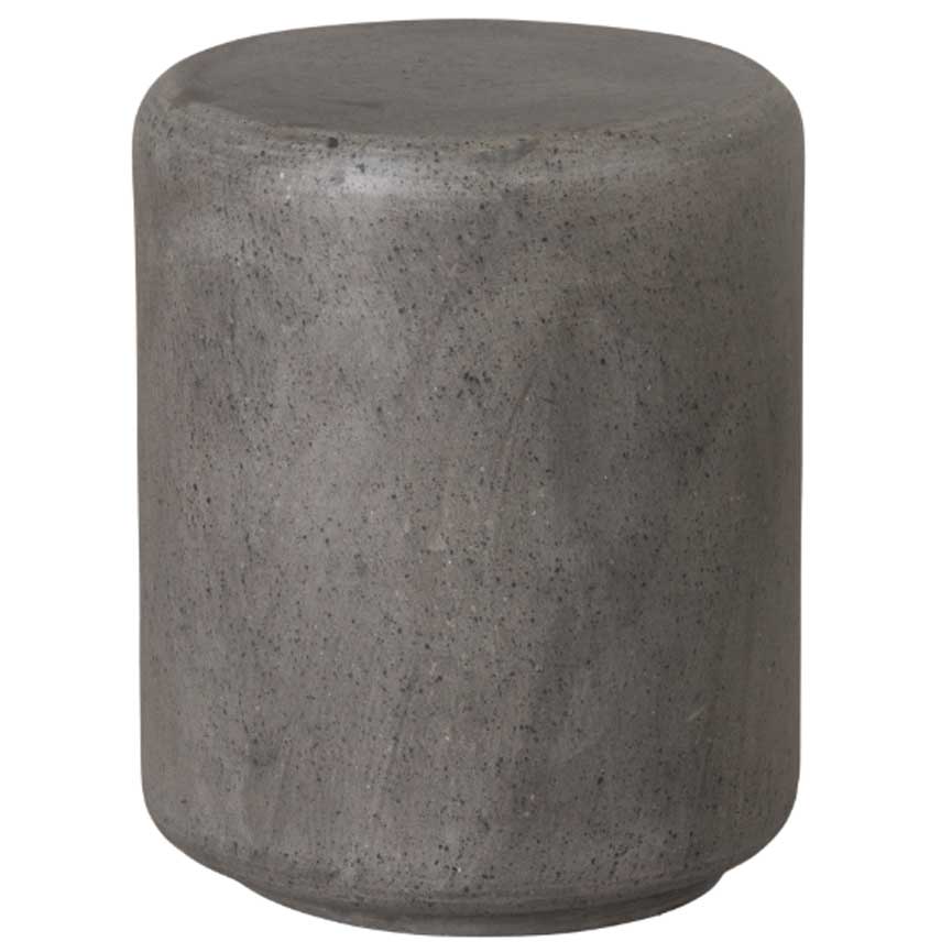 Caemen Cylinder Terrazzo Gray Garden Stool