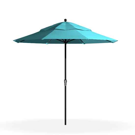 9' Crank, No Tilt Market Umbrella - Turquoise