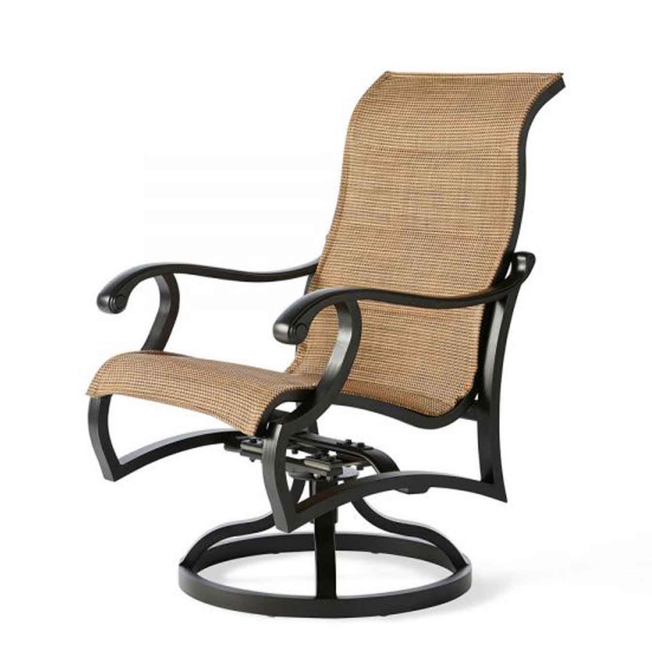 Volare Padded Sling Swivel Dining Chair