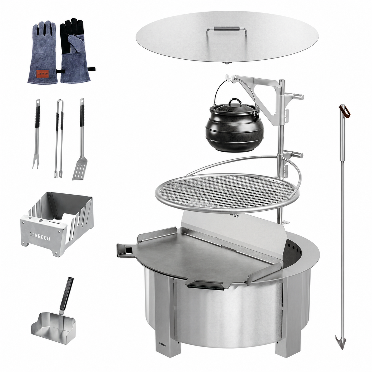 Stainless Fire Pit Firemaster Bundle