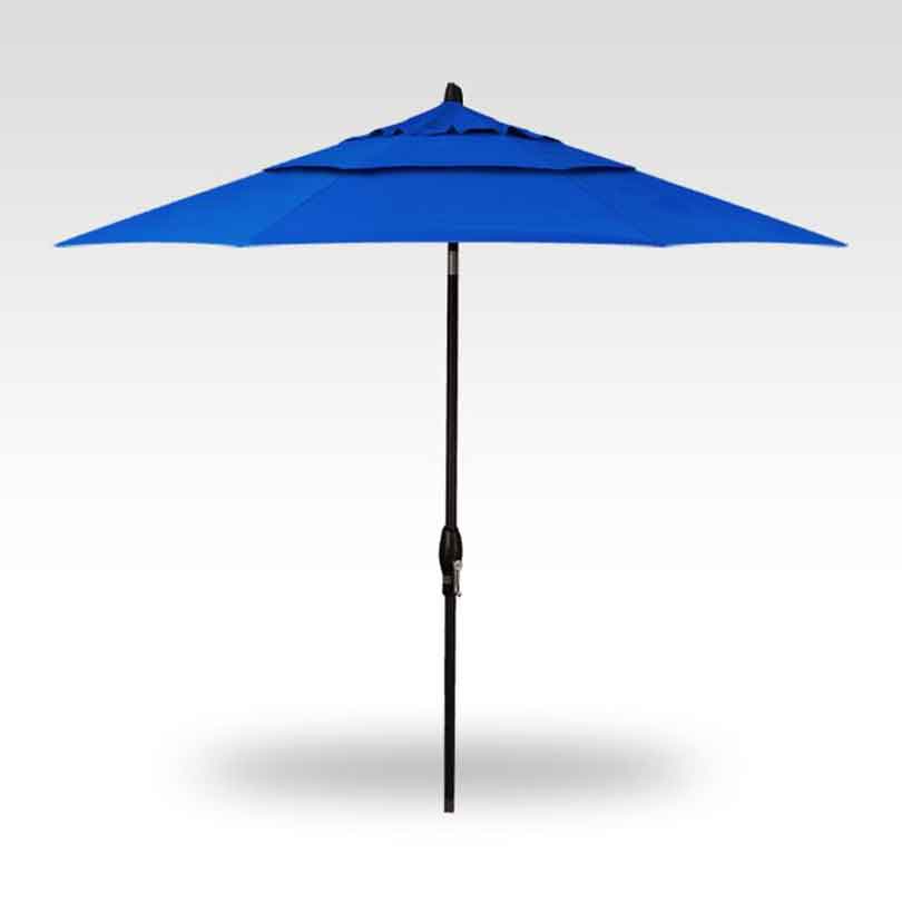 9' Auto Tilt Market Umbrella - Pacific Blue/Bronze