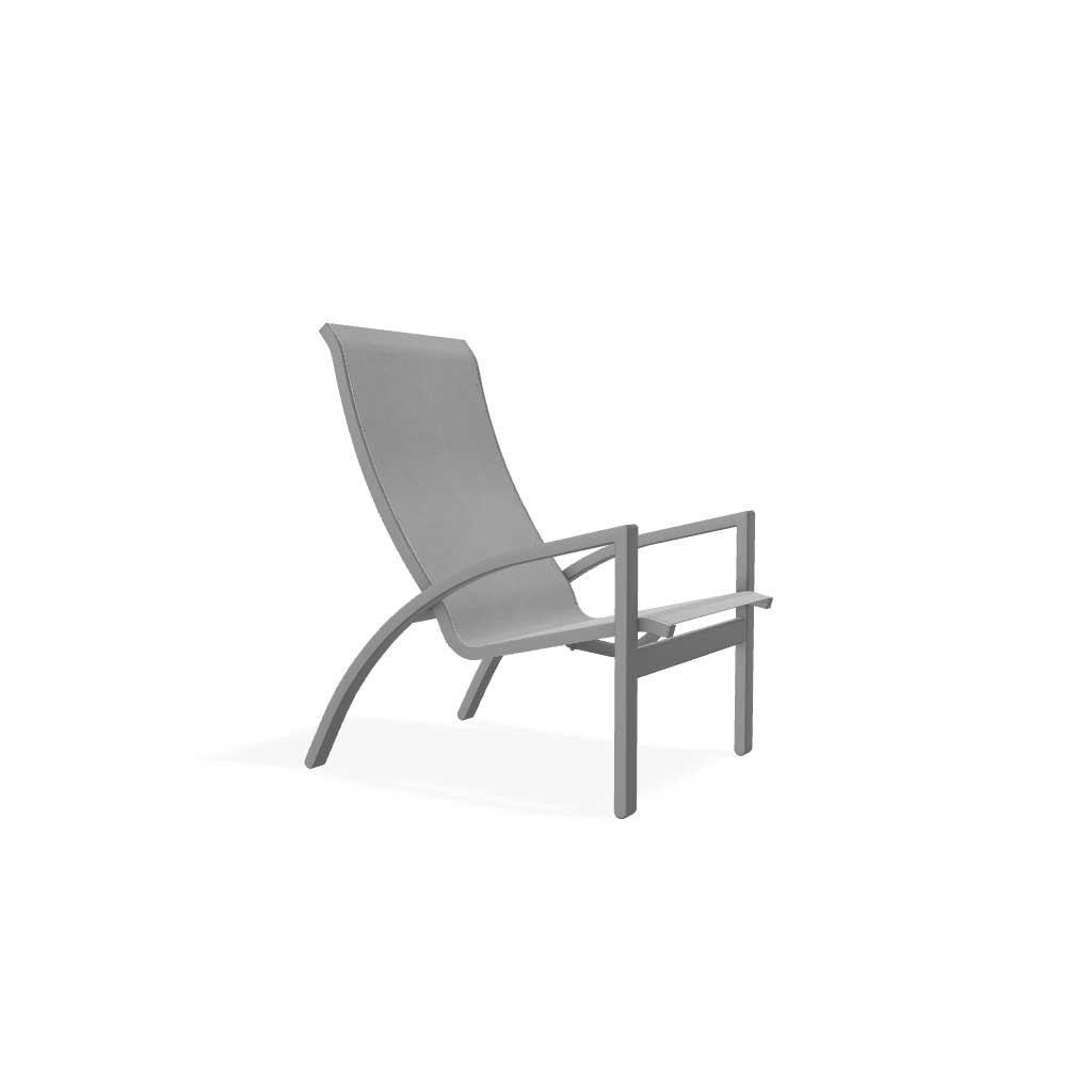 Kendall Sling Stacking Chat Chair -Alloy