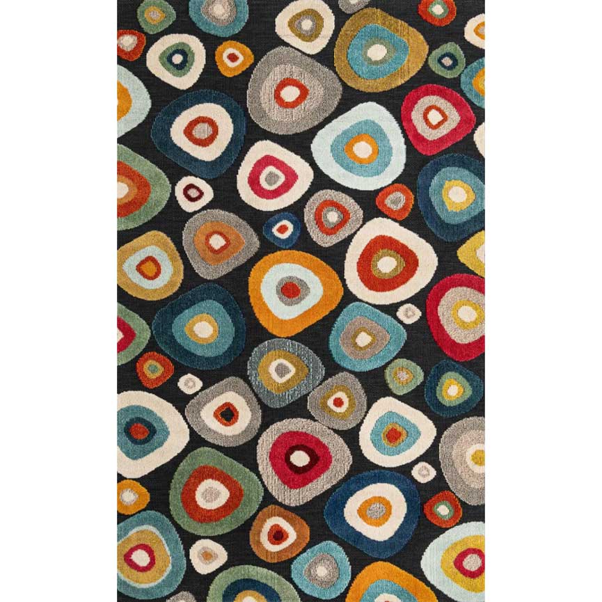 Multi Black 5' 3 x 8' Outdoor Casablanca Rectangle Rug