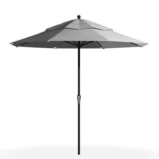 9' Crank, No Tilt Market Umbrella - Cadet Gray