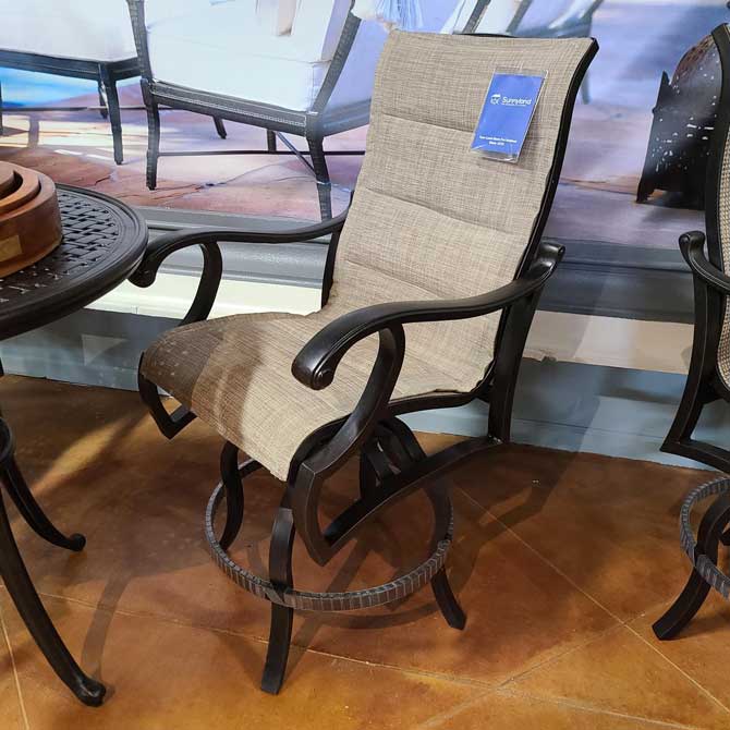 Volare Padded Sling Swivel Counter Stool