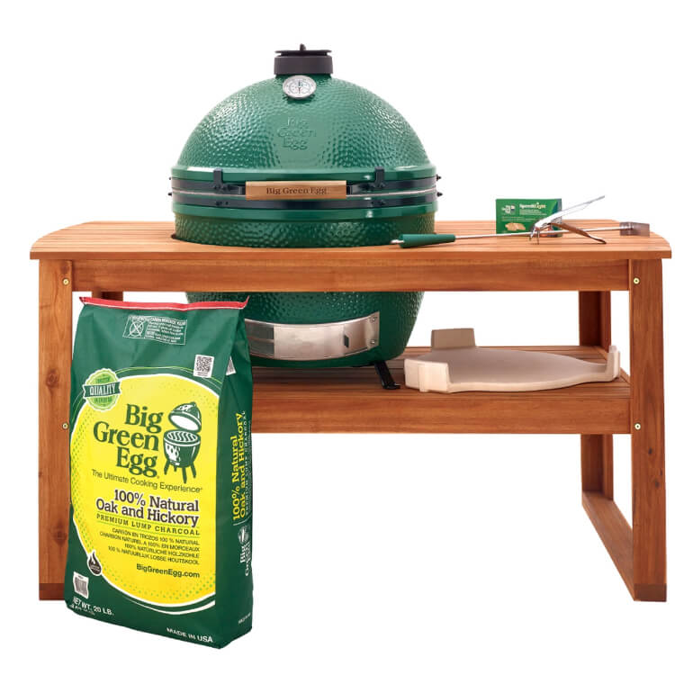 XLarge Big Green Egg in Acacia Table Package