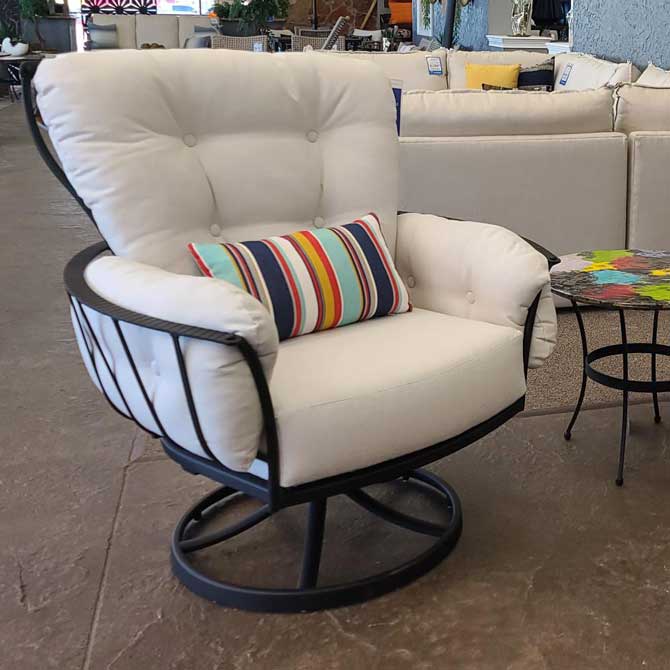 Monterra Cushion Spring Swivel Chair - Black