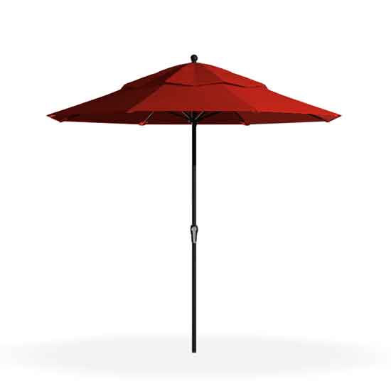 9' Crank, No Tilt Market Umbrella - Vermillion