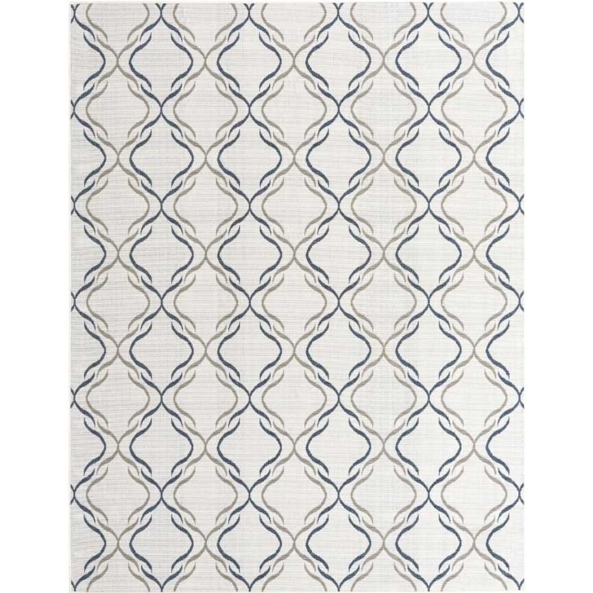 Ivory 5' 3 x 8' Outdoor Trellis Rectangle Rug