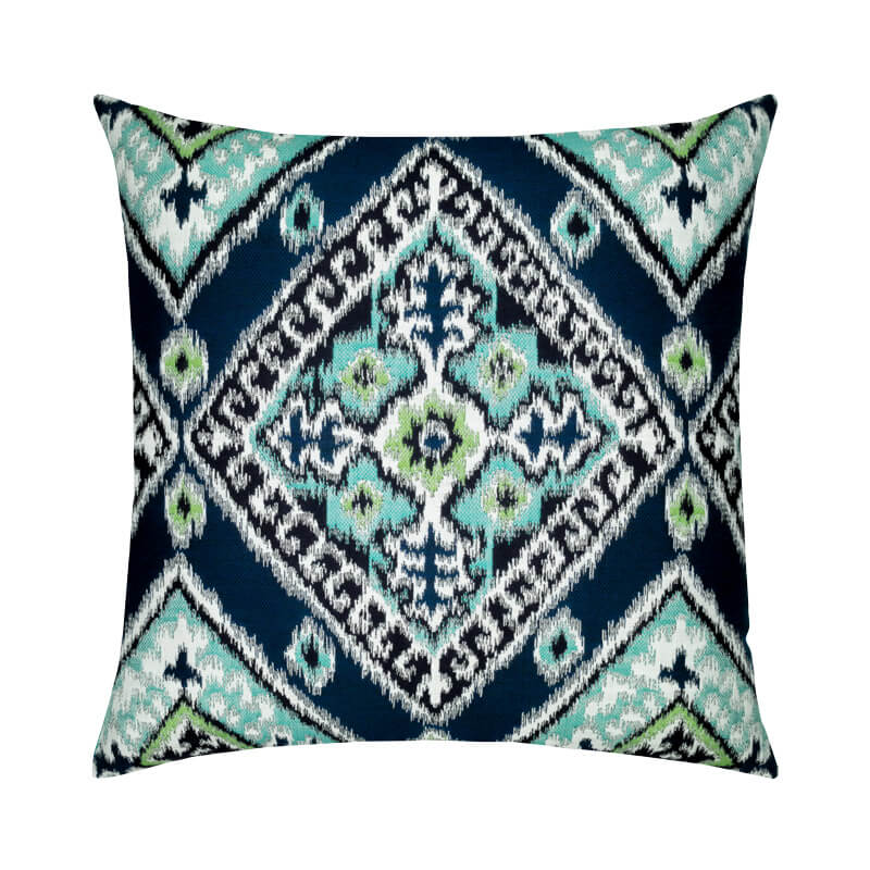 Ikat Diamond Peacock Pillow