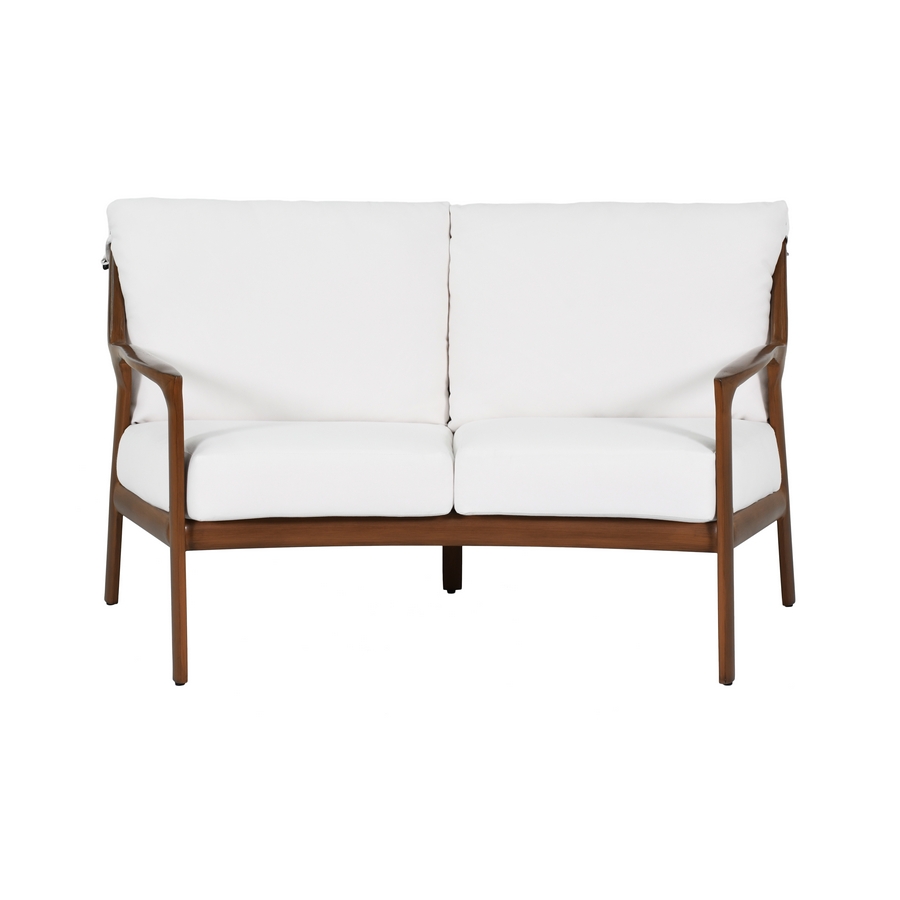 Berkeley Crescent Loveseat - Brushed Pecan Finish